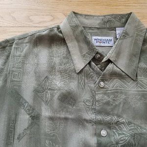 Windham Pointe Mens Hawaiian Shirt Tropical floral L Buttons
